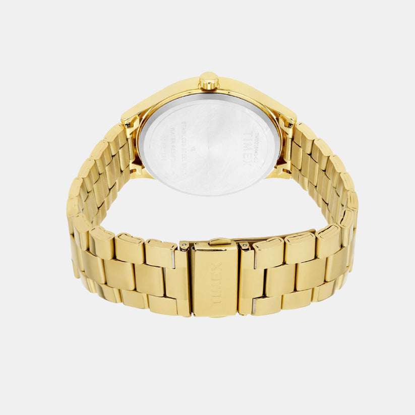 Timex TWEG18442 Gold Dial Round Case Analog Men Watch – Stainless Steel Bracelet, Quartz Movement