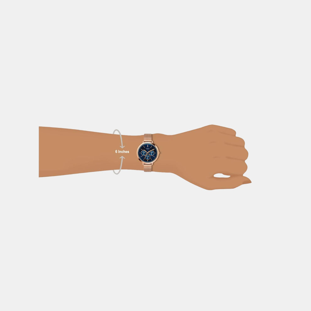 Timex TWEL14502 Women Navy Blue Dial Analog Stainless Steel Watch Elegant