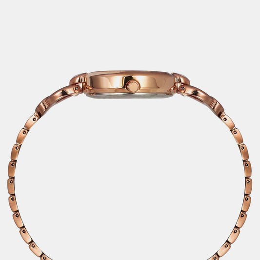 Timex TWEL18102 Fria Women Quartz Mother‑of‑Pearl Dial Analog Watch – Round Case, Brass Strap
