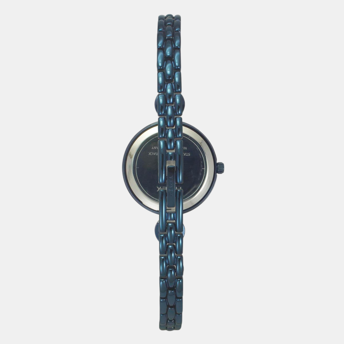 Timex TWEL18205 Blue Dial Brass Bracelet Analog Women Watch – Round Case, Quartz Movement
