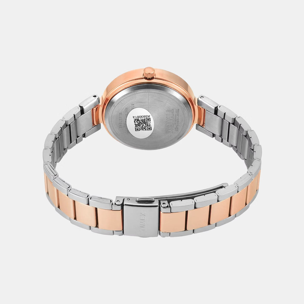 Timex TWEL18717 Quartz Analog Silver Round Dial Two-Tone Stainless Steel Bracelet Watch For Female