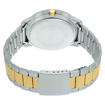 Casio A1735 Enticer Black Analog Two-Tone Stainless Steel Men's Watch