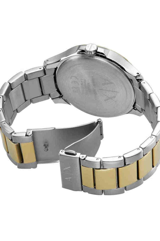 Armani Exchange AX2453I Men's Quartz Analog Watch Black Dial Two-Tone Stainless Steel Bracelet