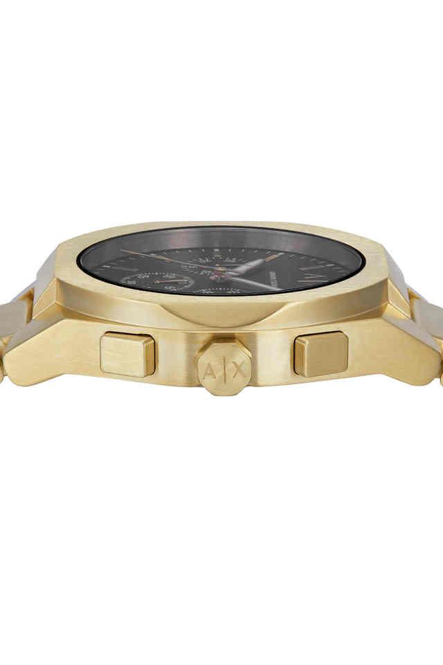 Armani Exchange AX4180I Men's Quartz Chronograph Watch Black Dial Gold Stainless Steel Strap