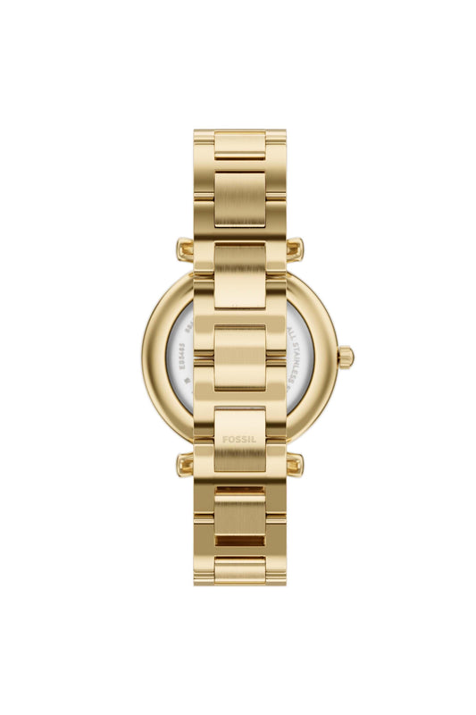 Fossil ES5465I Women's Quartz Analog Watch Gold Dial Gold Stainless Steel Strap