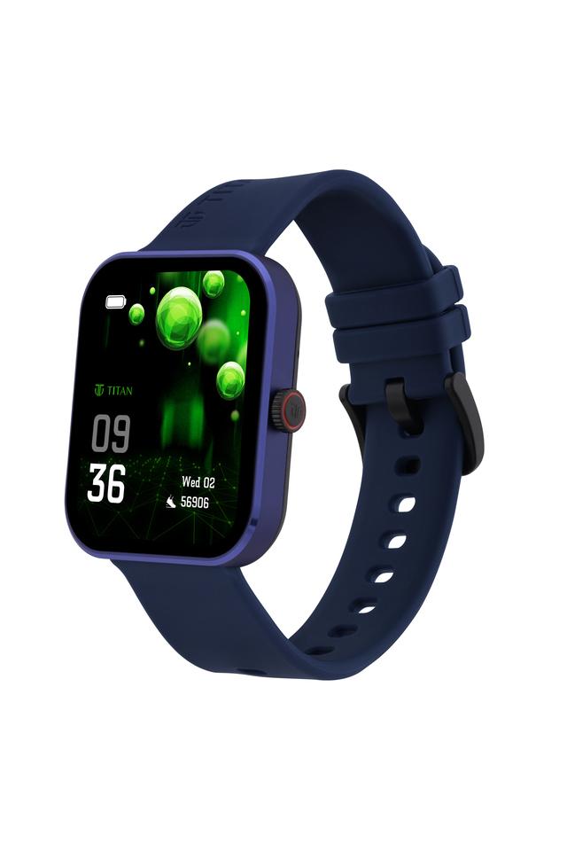 Titan Wearables Talk S Smartwatch – Blue Silicone, Bluetooth Calling & Fitness Tracking (90165AP02)