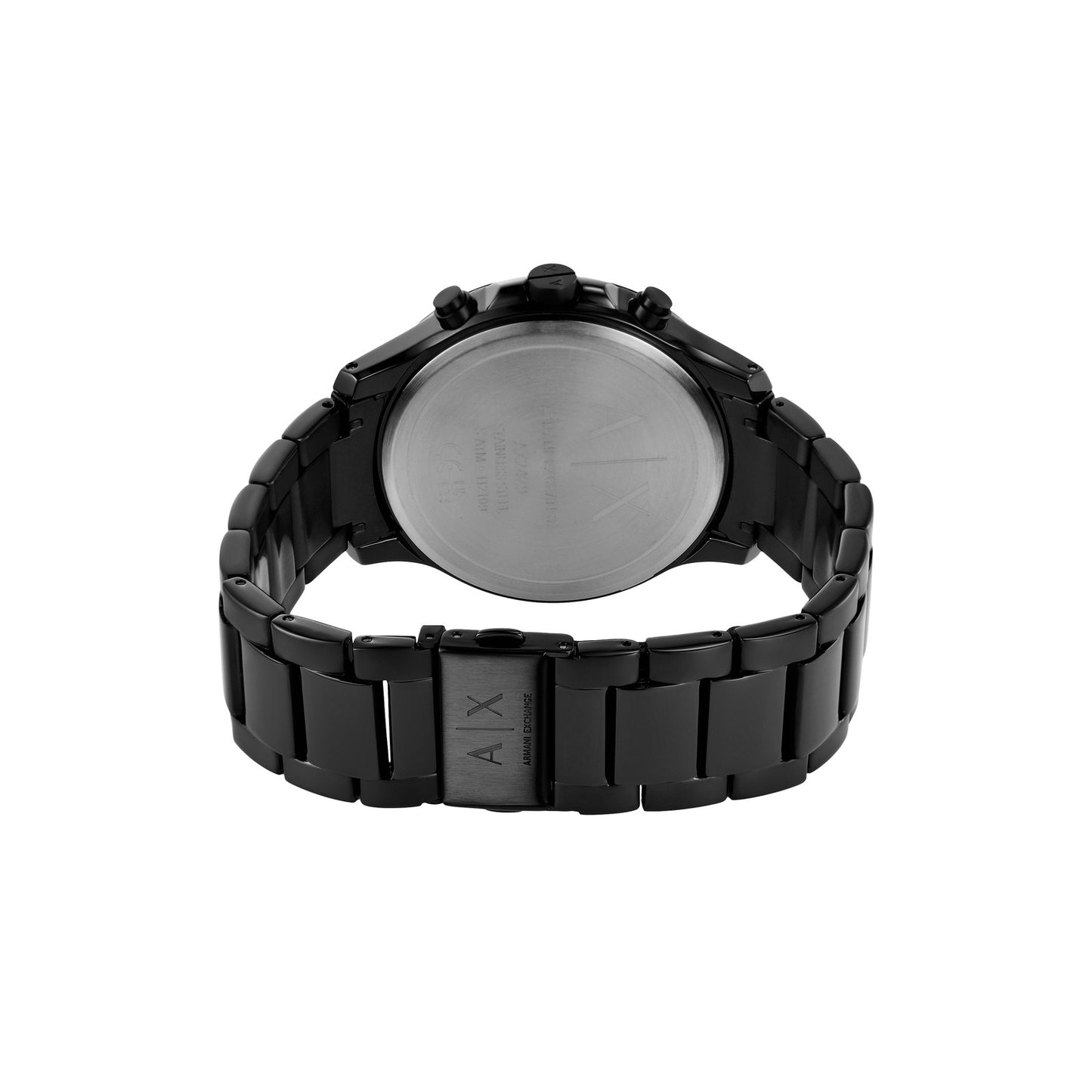 Armani Exchange AX2429I Men's Quartz Chronograph Watch Black CD Texture Dial Black Stainless Steel Bracelet