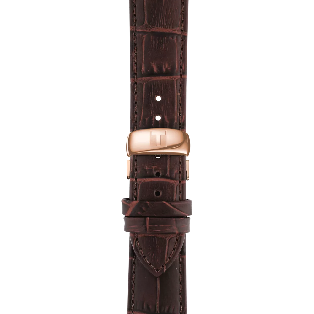 Tissot T0636103603800 Silver Dial 42 mm Men’s Swiss Quartz Tradition Watch – Rose Gold PVD Case, Brown Leather Strap