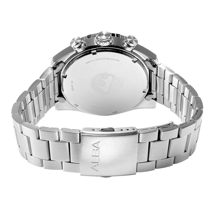 Alba AX7007X1 Men’s Chronograph Watch with Green Dial & Silver Stainless-Steel Strap