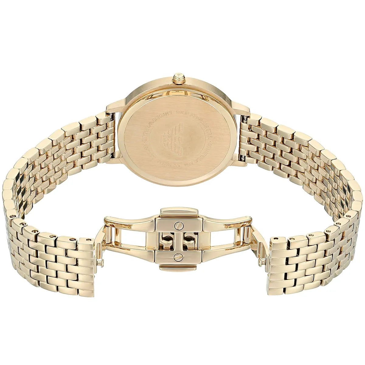 Emporio Armani AR11007 Kappa Women's White Mother of Pearl Dial Gold Stainless Steel Watch