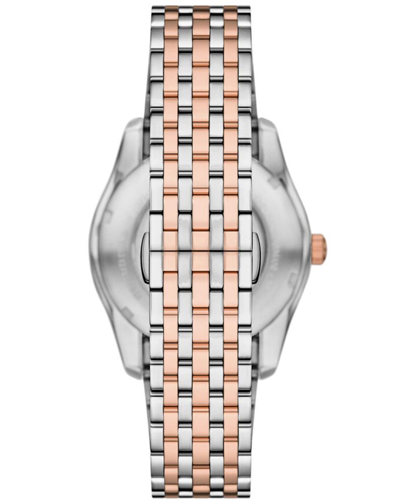 Emporio Armani AR60092 Automatic Analog Men’s Watch with Silver Sunray Dial, Two‑Tone Stainless Steel Bracelet
