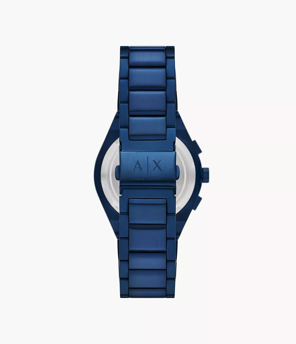 Armani Exchange AX4189I Men's Quartz Chronograph Watch Blue Dial Blue Stainless Steel Strap