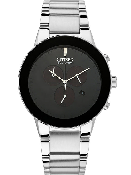 Citizen AT2240-51E Eco-Drive Quartz Chronograph Black Dial with Stainless Steel Watch for Men