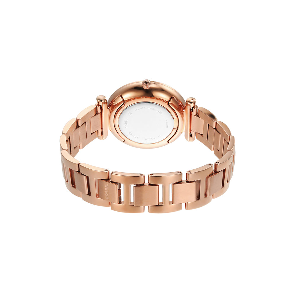 Fossil ES4301I Women's Quartz Analog Watch Rose Gold Dial Rose Gold Stainless Steel Strap