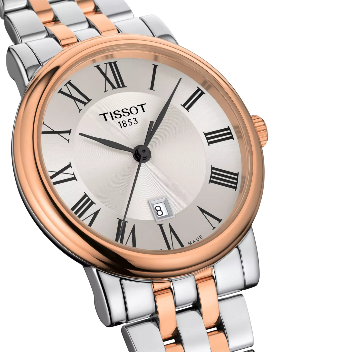 Tissot T1222102203301 Silver Dial 30 mm Women’s Swiss Quartz Carson Premium Watch – Rose Gold PVD & Stainless Steel Bracelet, Sapphire Crystal