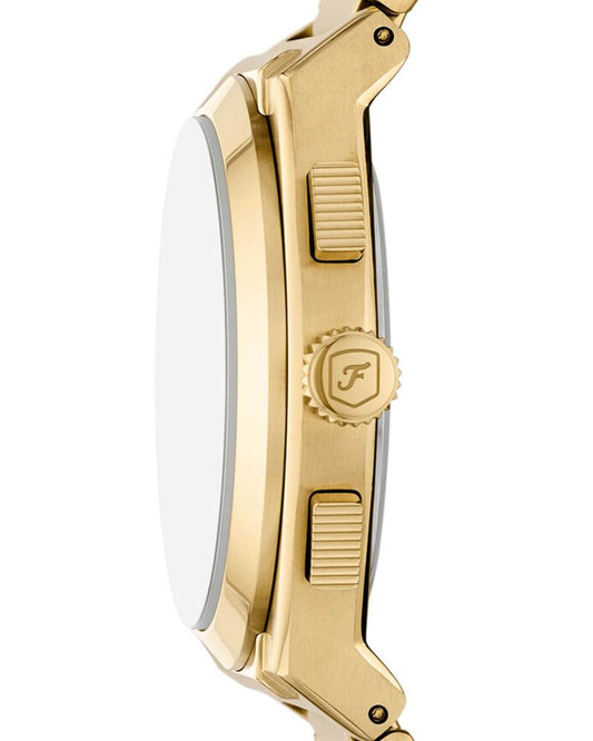 Fossil FS6119I Men's Quartz Chronograph Watch Gold Dial Gold Stainless Steel Strap