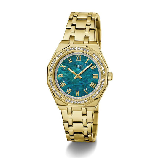 GUESS GW0770L2 Quartz Women’s Desire Gold-Tone Analog Watch with Green Dial
