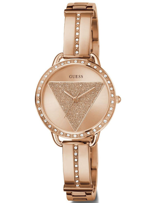 GUESS GW0914L3 Quartz Women’s Tri Bellini Rose-Gold Analog Watch with Crystal Accents & Stainless Steel Strap