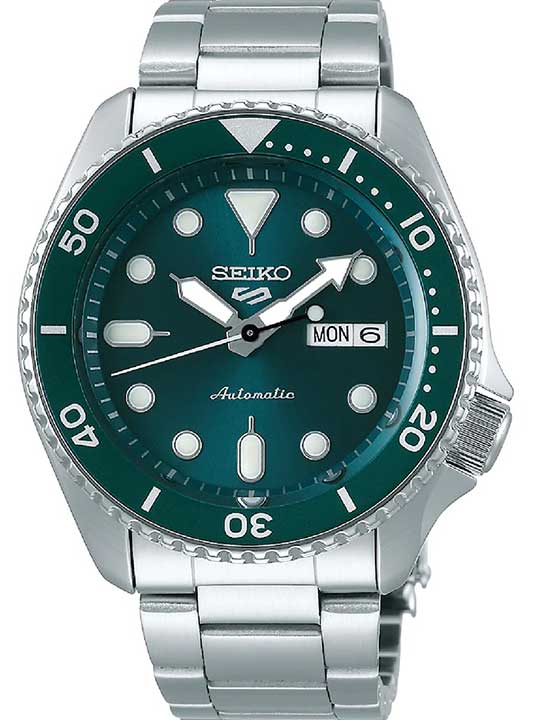 Seiko SRPD061K1 Men Automatic Green Dial Stainless Steel 5 Sports Watch