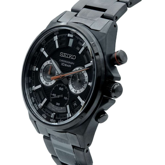 Seiko SSB399P1 Men Quartz Chronograph Black Dial Stainless Steel Watch