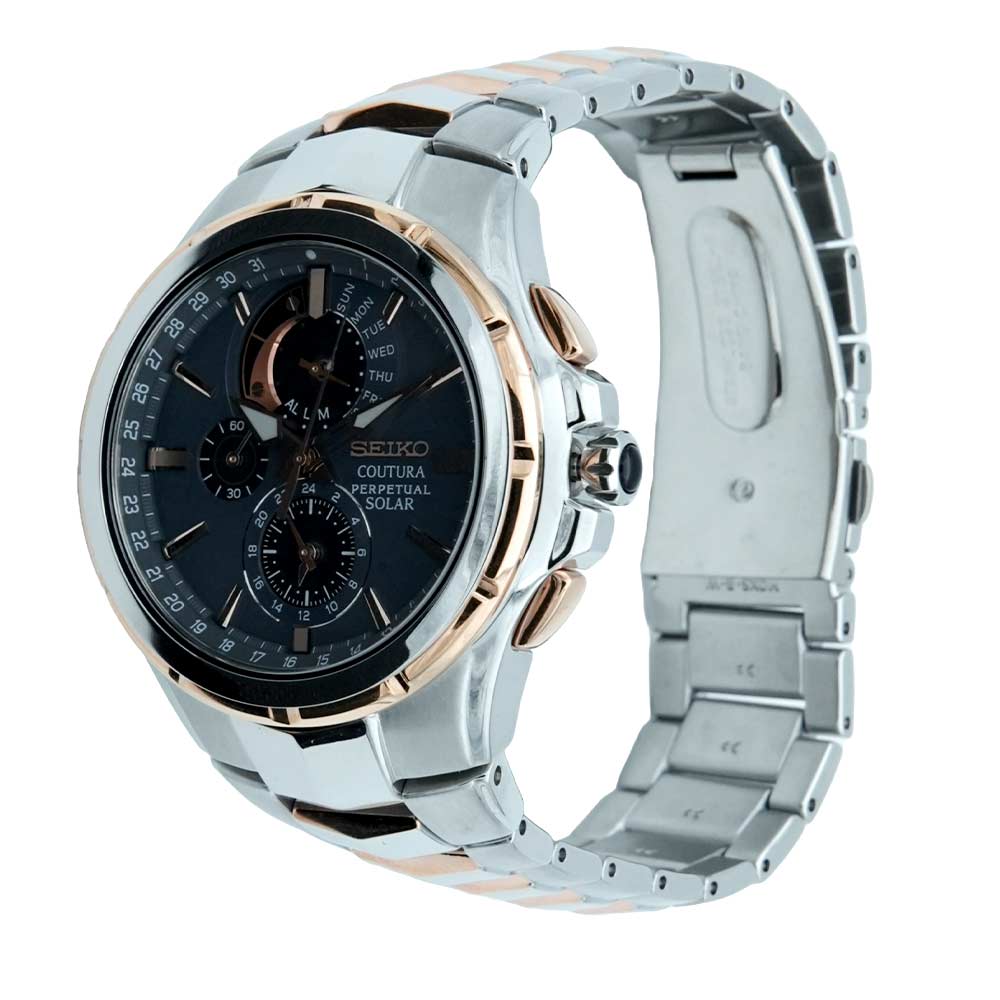 Seiko SSC788P9 Analog Solar Men Grey Dial Two-Tone Stainless Steel Bracelet Watch