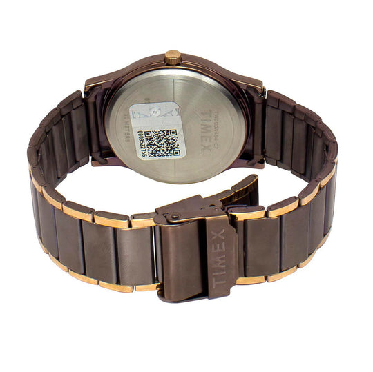 Timex TW000R464 Men’s Brown Dial Analog Watch with Stainless Steel Strap