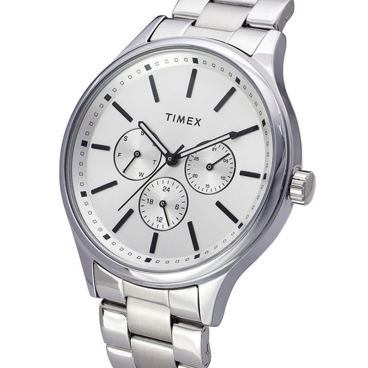Timex TWEG18409 Men’s Silver‑Dial Stainless Steel Chronograph Watch