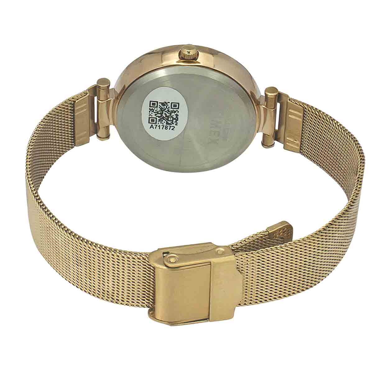 Timex TWEL11823 Women’s Silver-Dial Rose-Gold Mesh Stainless-Steel Analog Watch