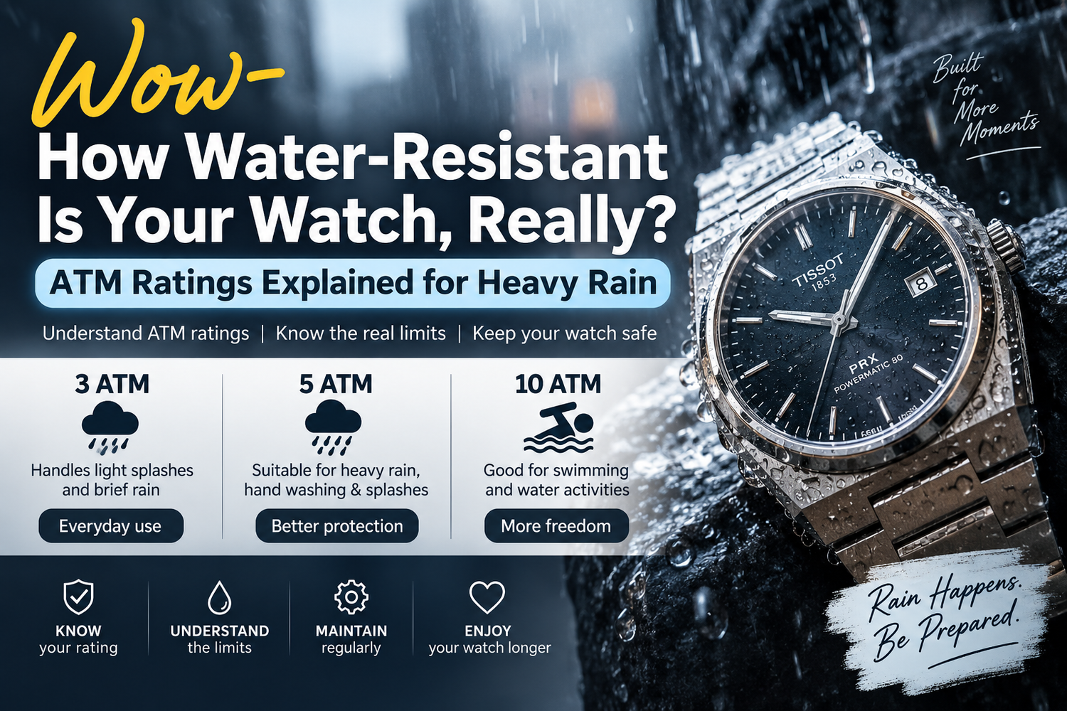 How Water-Resistant Is Your Watch, Really? ATM Ratings Explained for Heavy Rain