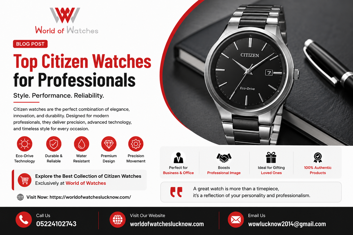 Top Citizen Watches for Professionals: Style, Performance & Reliability