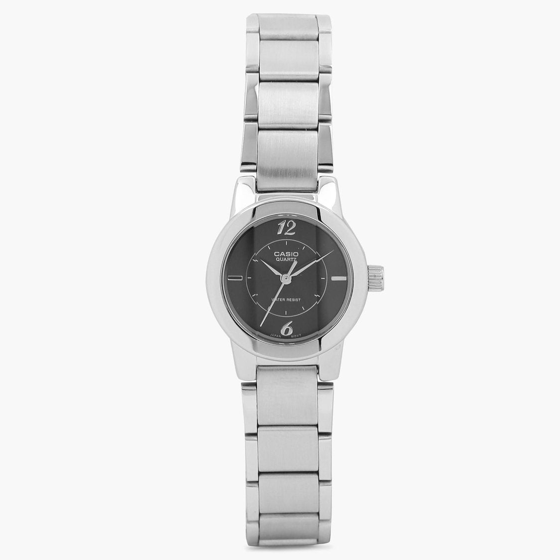 Casio SH33 Analog Quartz Women’s Enticer Watch | Black Dial | Silver Stainless Steel Strap | 50 m Water Resistant