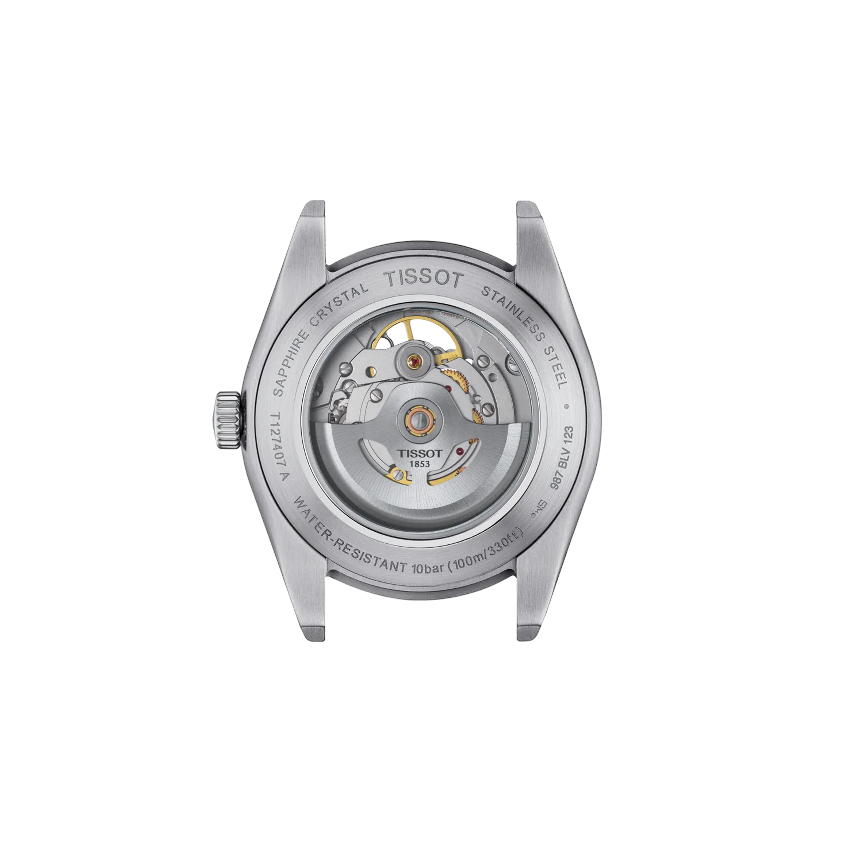 Tissot T1274071104101 Men Analog Automatic Watch with Blue Open-Heart Dial & Stainless Steel Bracelet