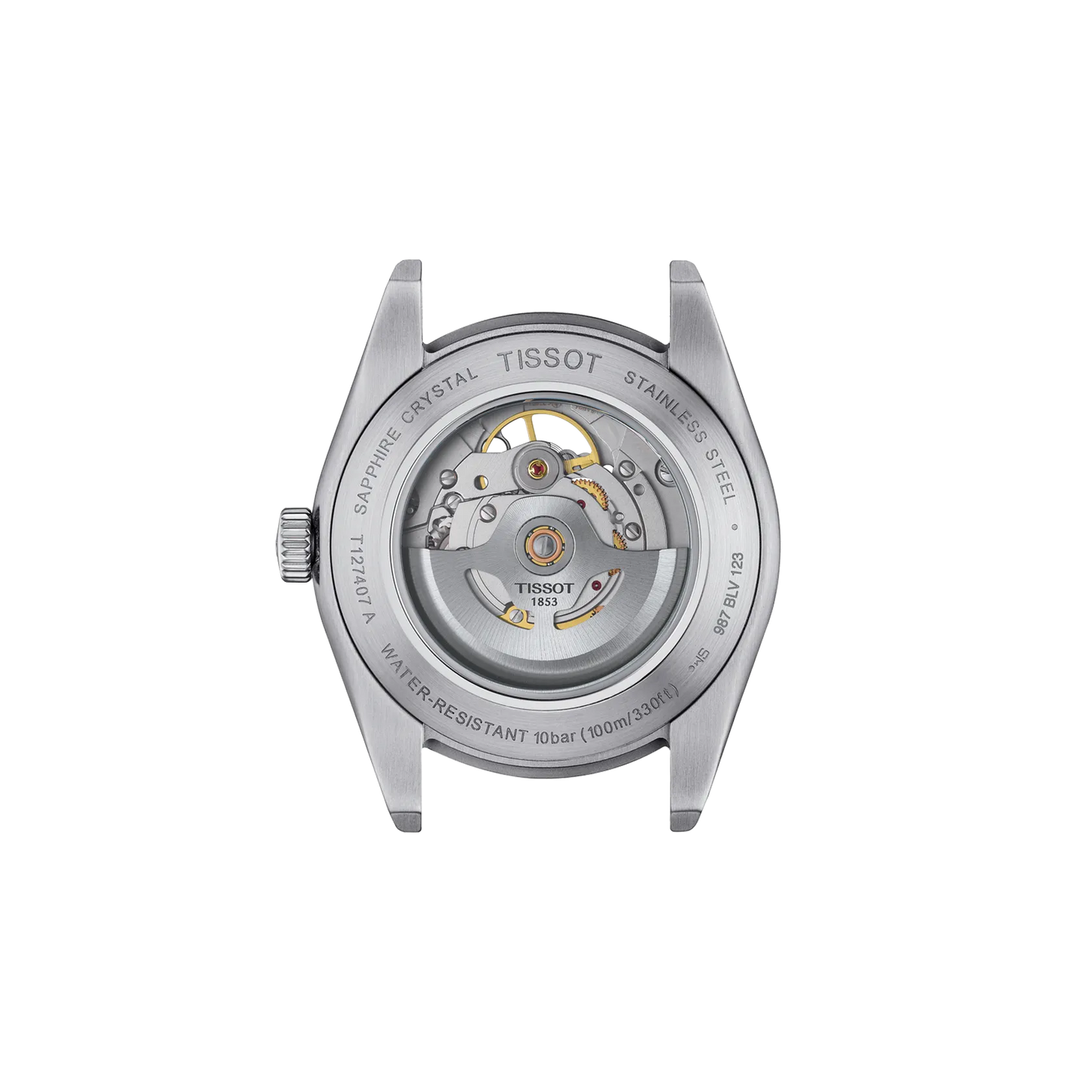 Tissot T1274071104101 Men Analog Automatic Watch with Blue Open-Heart Dial & Stainless Steel Bracelet