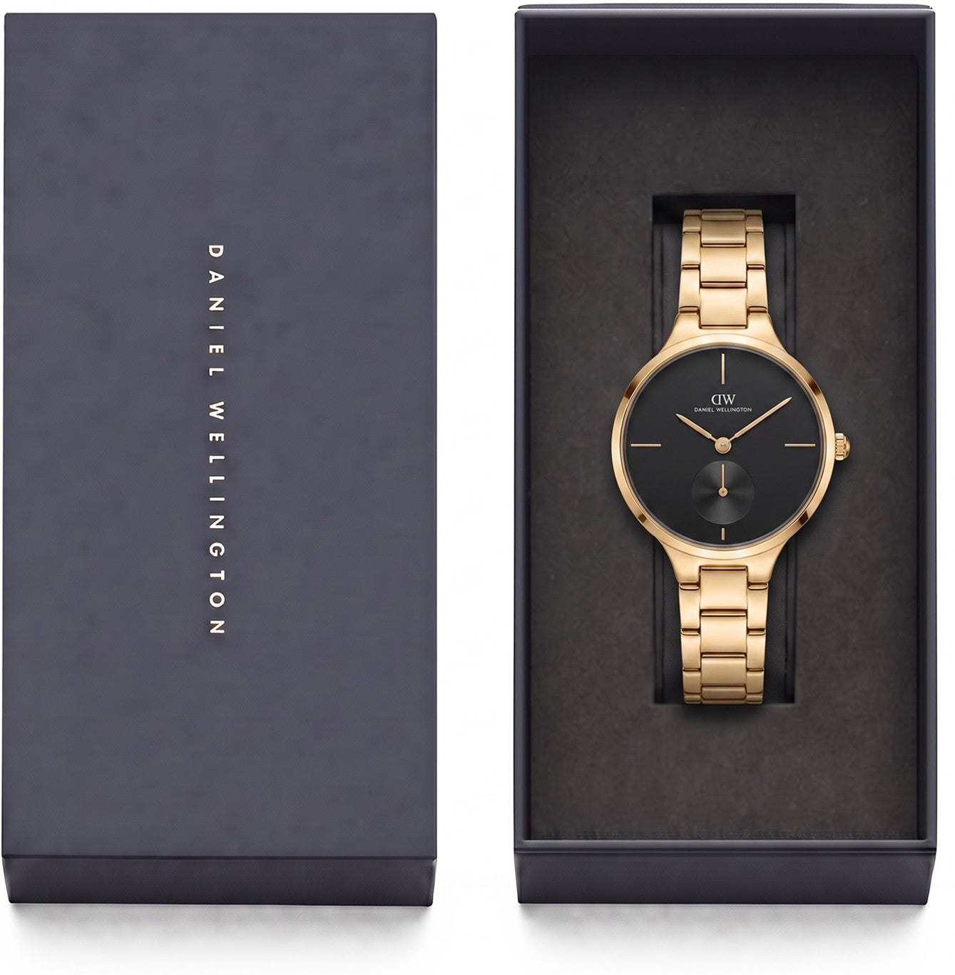 Daniel Wellington DW0DL2300 Black Dial Gold Stainless Steel Watch