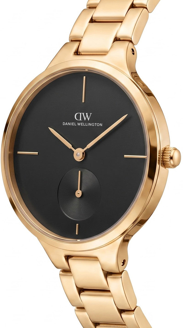 Daniel Wellington DW0DL2300 Black Dial Gold Stainless Steel Watch