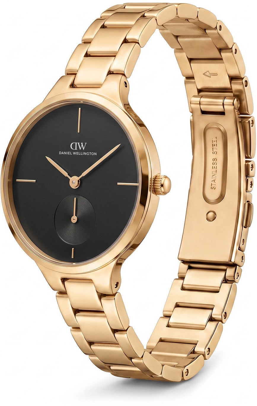 Daniel Wellington DW0DL2300 Black Dial Gold Stainless Steel Watch