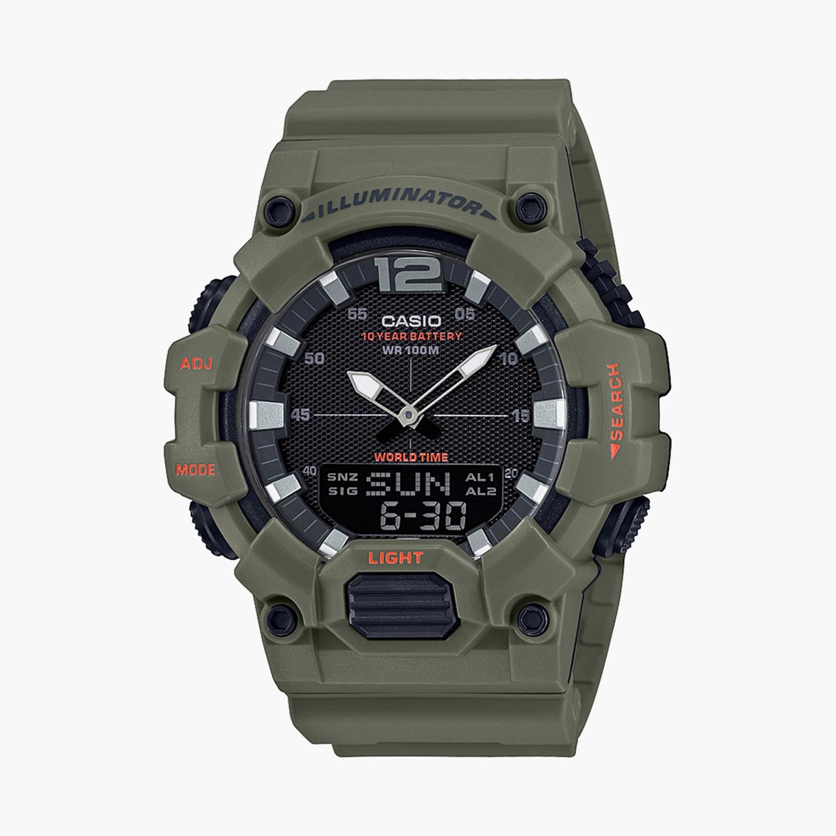 Casio Youth D178 analog-digital black dial front view