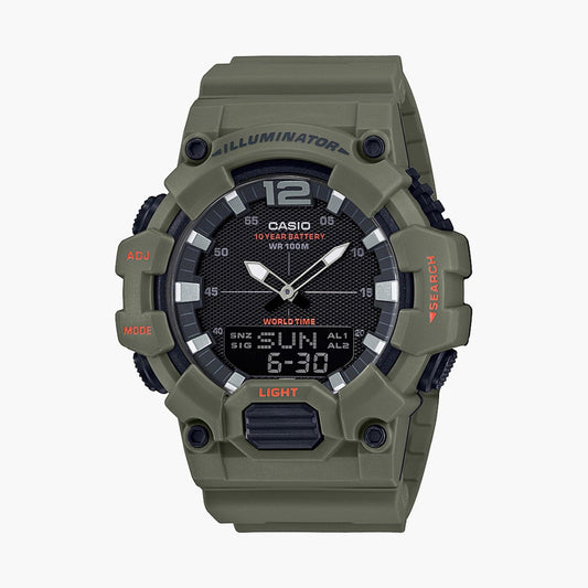 Casio Youth D178 analog-digital black dial front view
