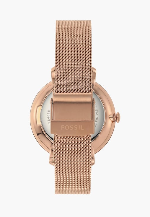 Fossil ES4628I Women's Quartz Analog Watch Rose Gold Dial Rose Gold Stainless Steel Mesh Strap