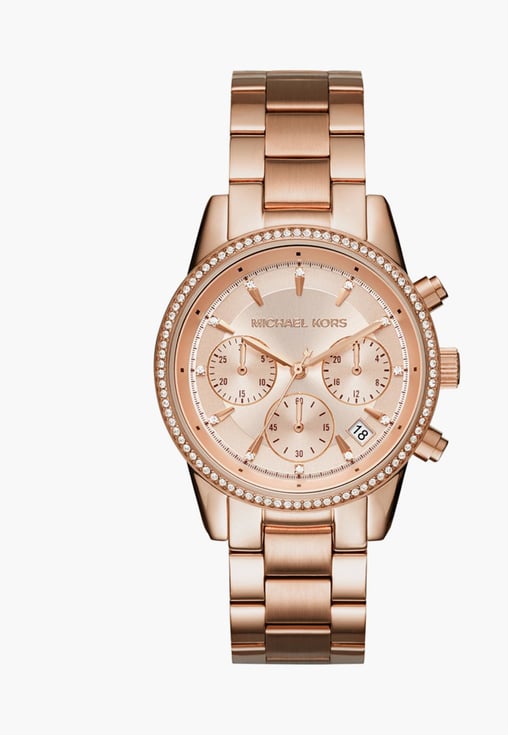 Michael Kors MK6357I Ritz Quartz Chronograph Rose Gold Dial and Rose Gold Stainless Steel Women's Watch