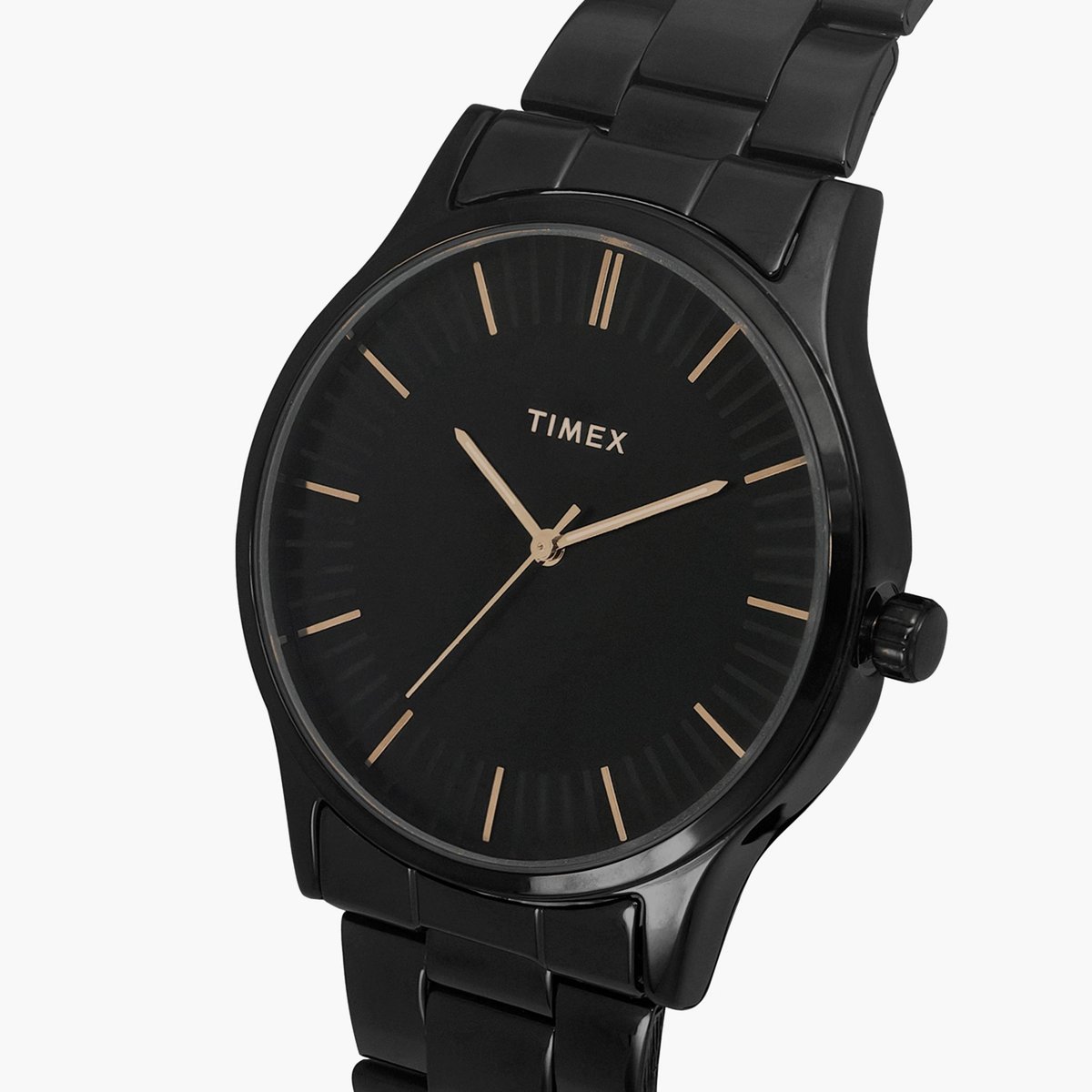 Timex TW0TG8304 Men’s Black Analog Quartz Watch Black Dial & Stainless Steel Bracelet