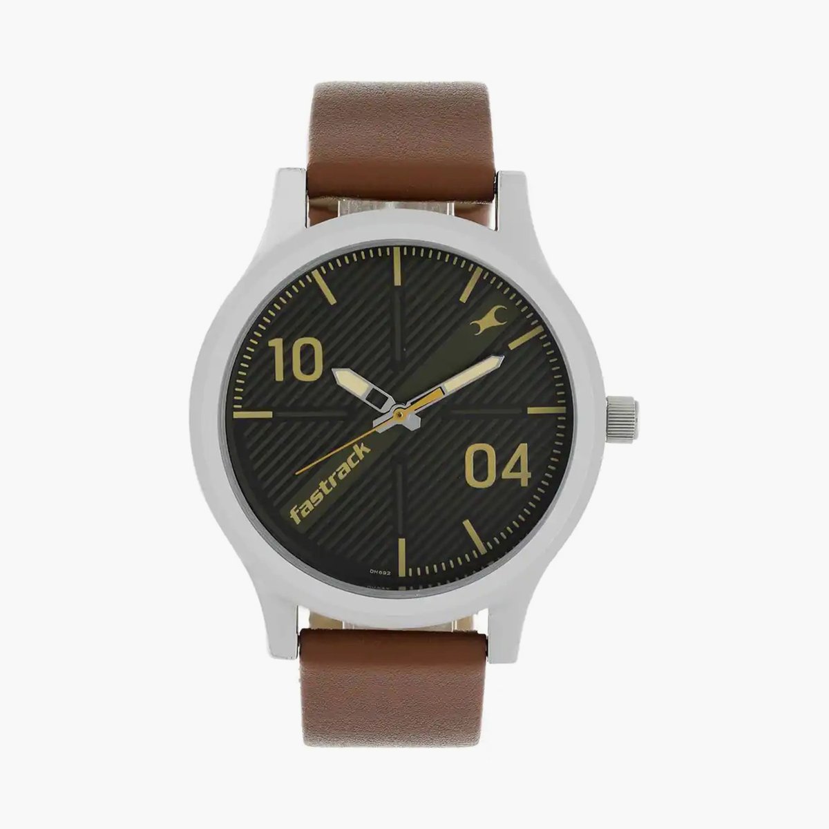 Fastrack NS38051SL02 men’s watch front view black dial