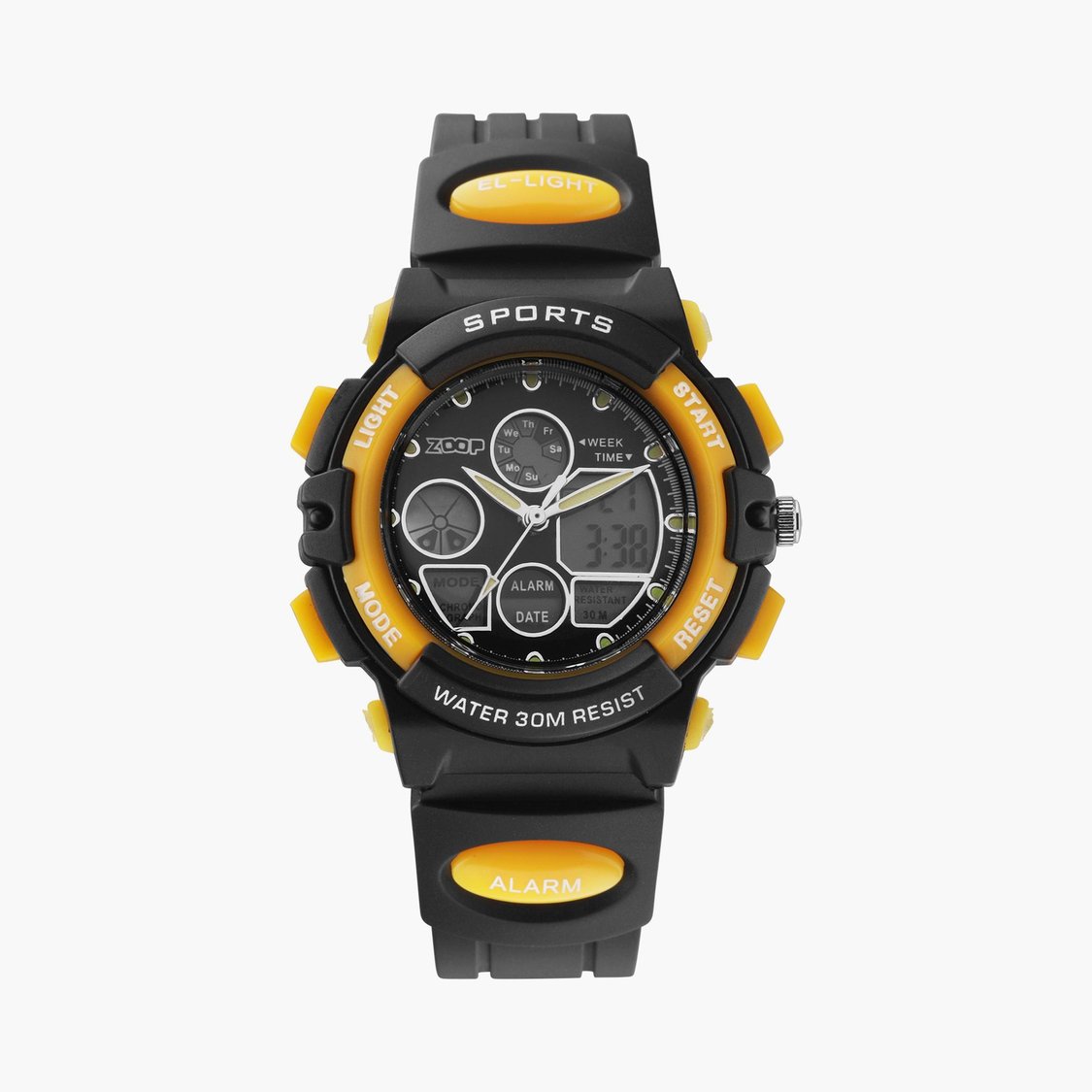 Zoop NT16033PP01W Quartz Kids’ Watch with Black Dial and Black Plastic Strap