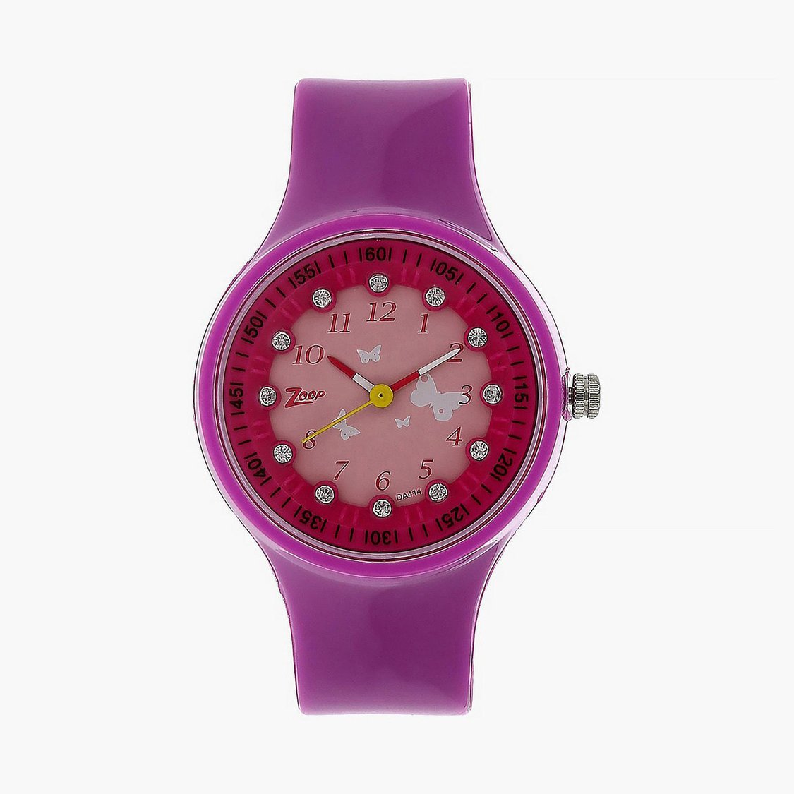 Zoop NTC4038PP03W Analog Quartz Kids’ Watch with Pink Dial and Purple PU Strap