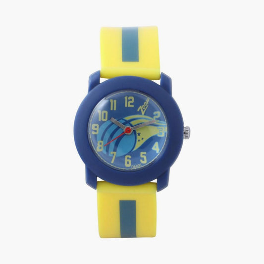 Zoop NUC3025PP13 Analog Quartz Kids’ Watch with Blue Dial and Yellow Strap