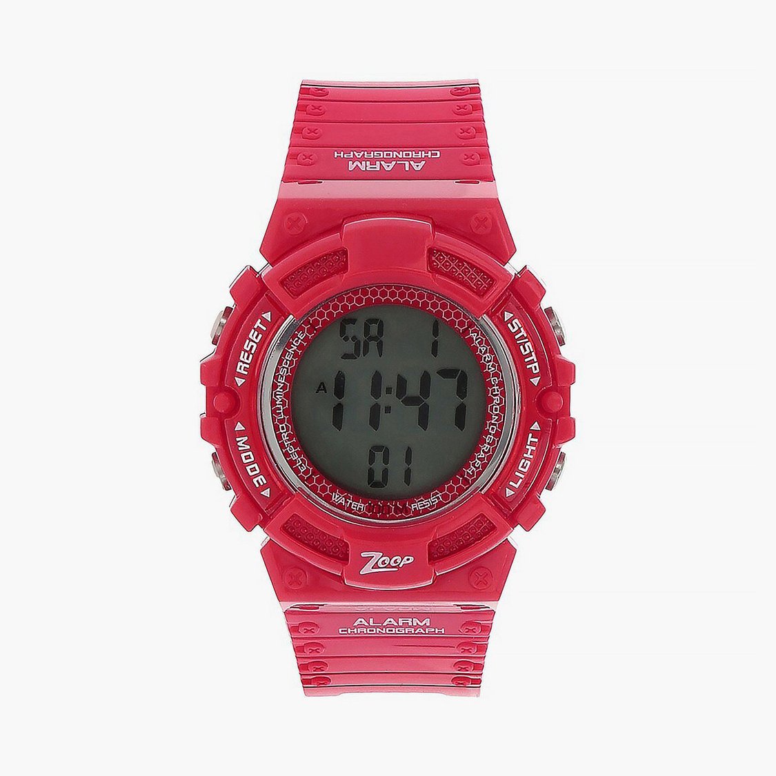 Zoop NUC4040PP01 Digital Quartz Kids’ Watch with Digital Display and Red PU Strap