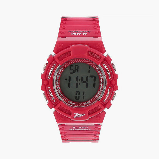 Zoop NUC4040PP01 Digital Quartz Kids’ Watch with Digital Display and Red PU Strap
