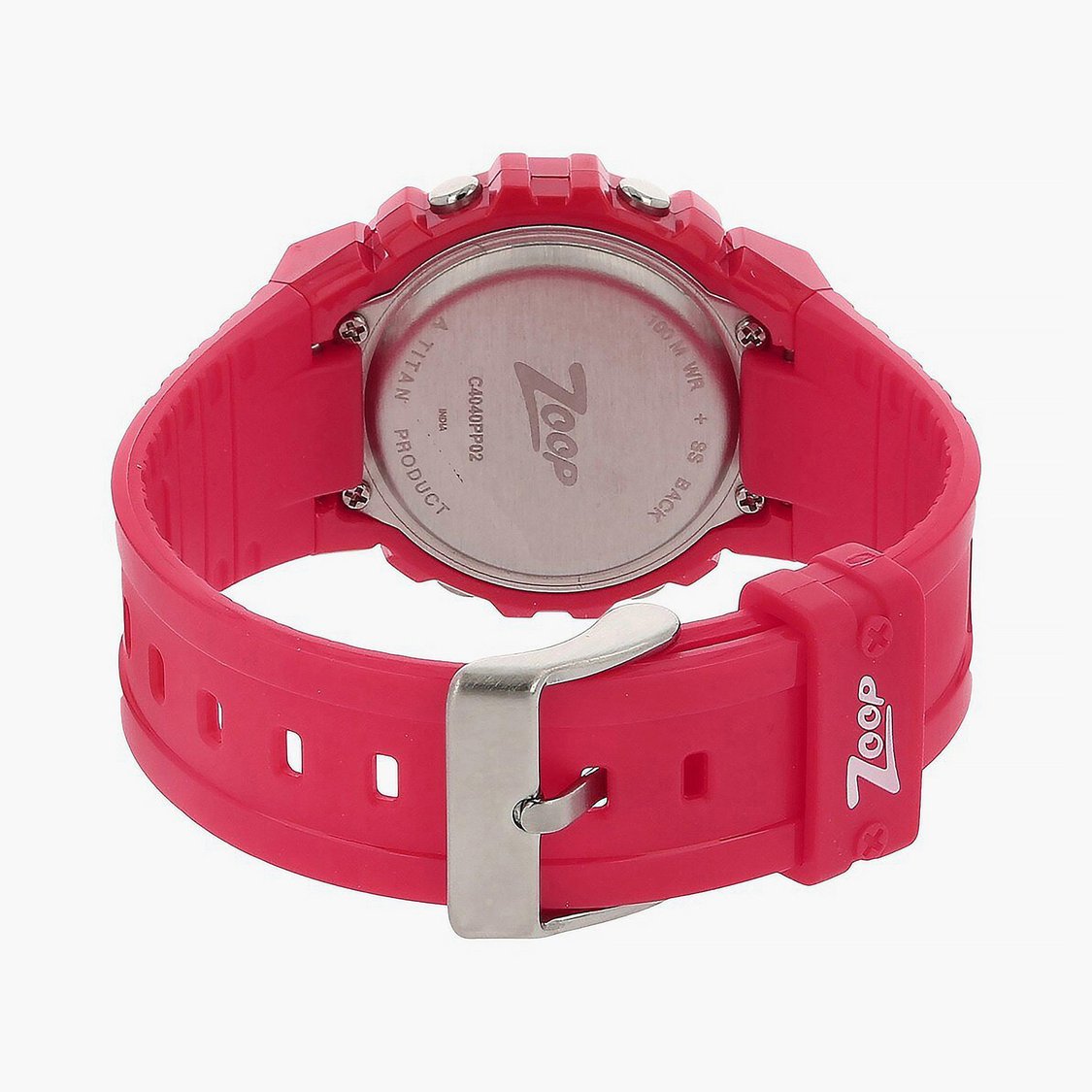 Zoop NUC4040PP01 Digital Quartz Kids’ Watch with Digital Display and Red PU Strap