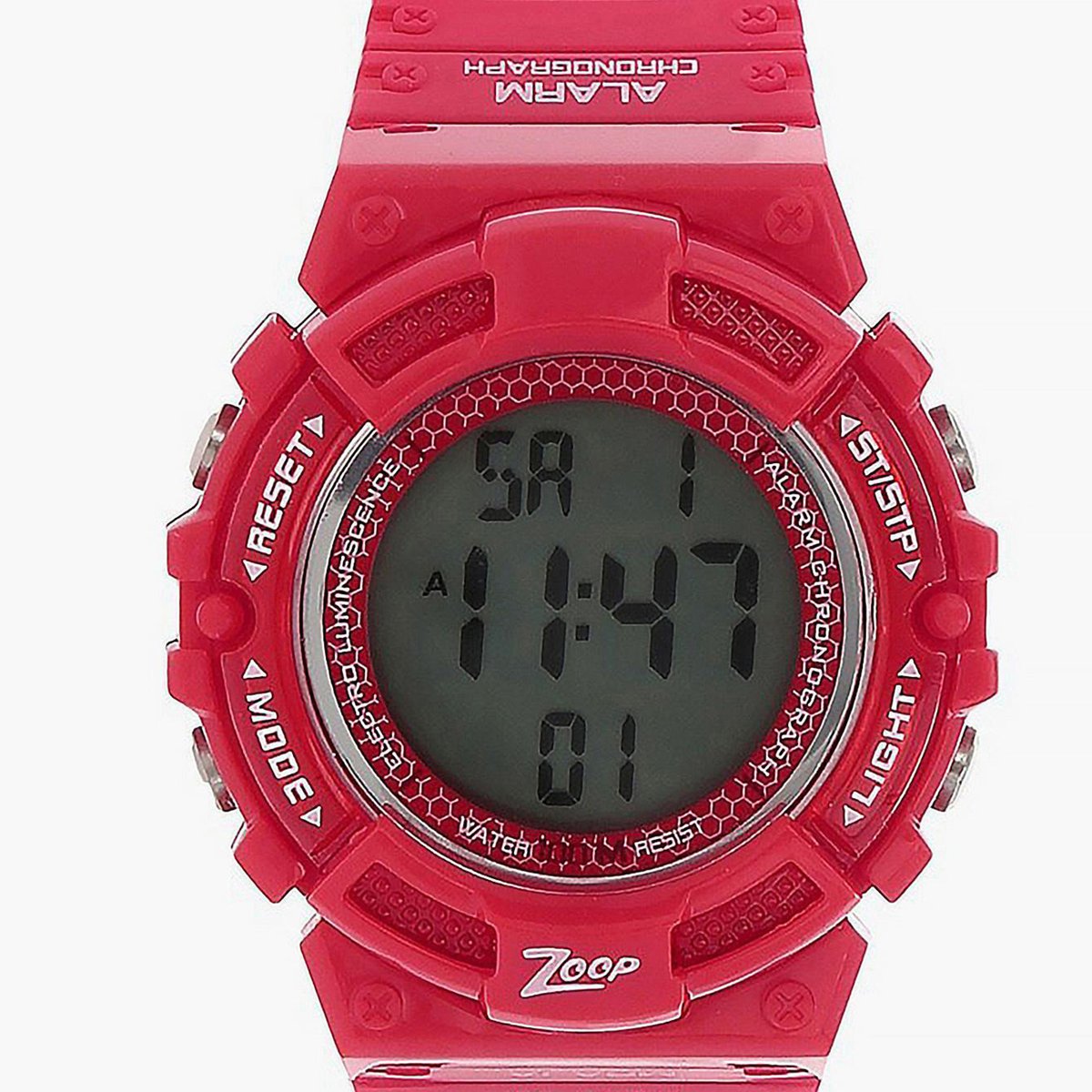 Zoop NUC4040PP01 Digital Quartz Kids’ Watch with Digital Display and Red PU Strap