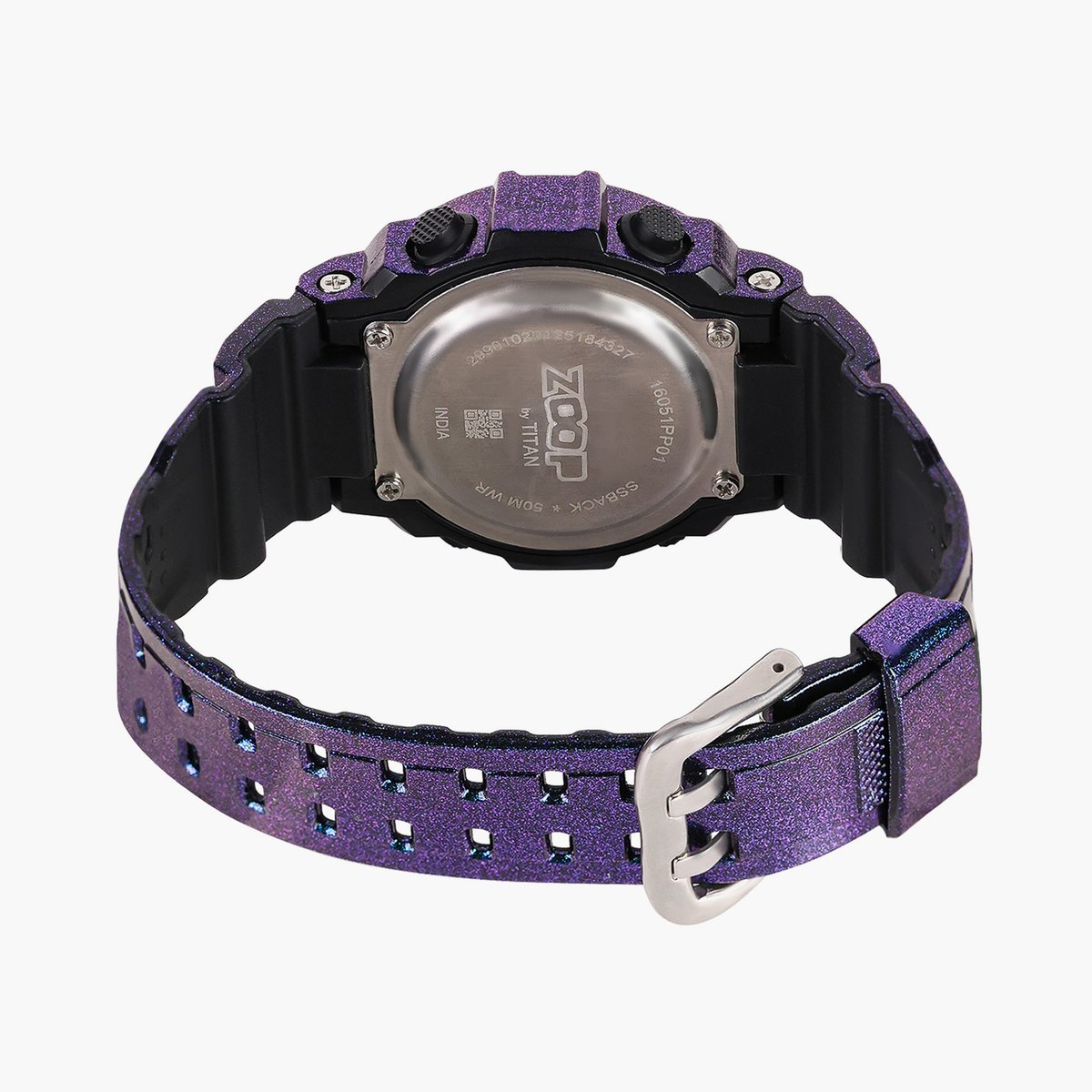 Zoop 16051PP01 Digital Watch with Blue Sheen Strap